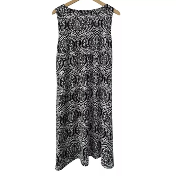 Chicos Easywear Dress Women 2 Large Black Shift Jersey Knit Casual Stretch - Picture 2 of 6